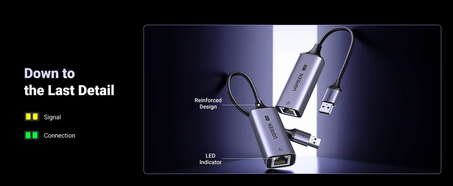 Ugreen Adapteris tinklo USB A 3.0 - RJ45 2.5G Gigabit aprašymas - Prekės nuotrauka