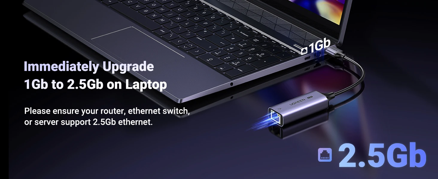 Ugreen Adapteris tinklo USB A 3.0 - RJ45 2.5G Gigabit aprašymas - Prekės nuotrauka