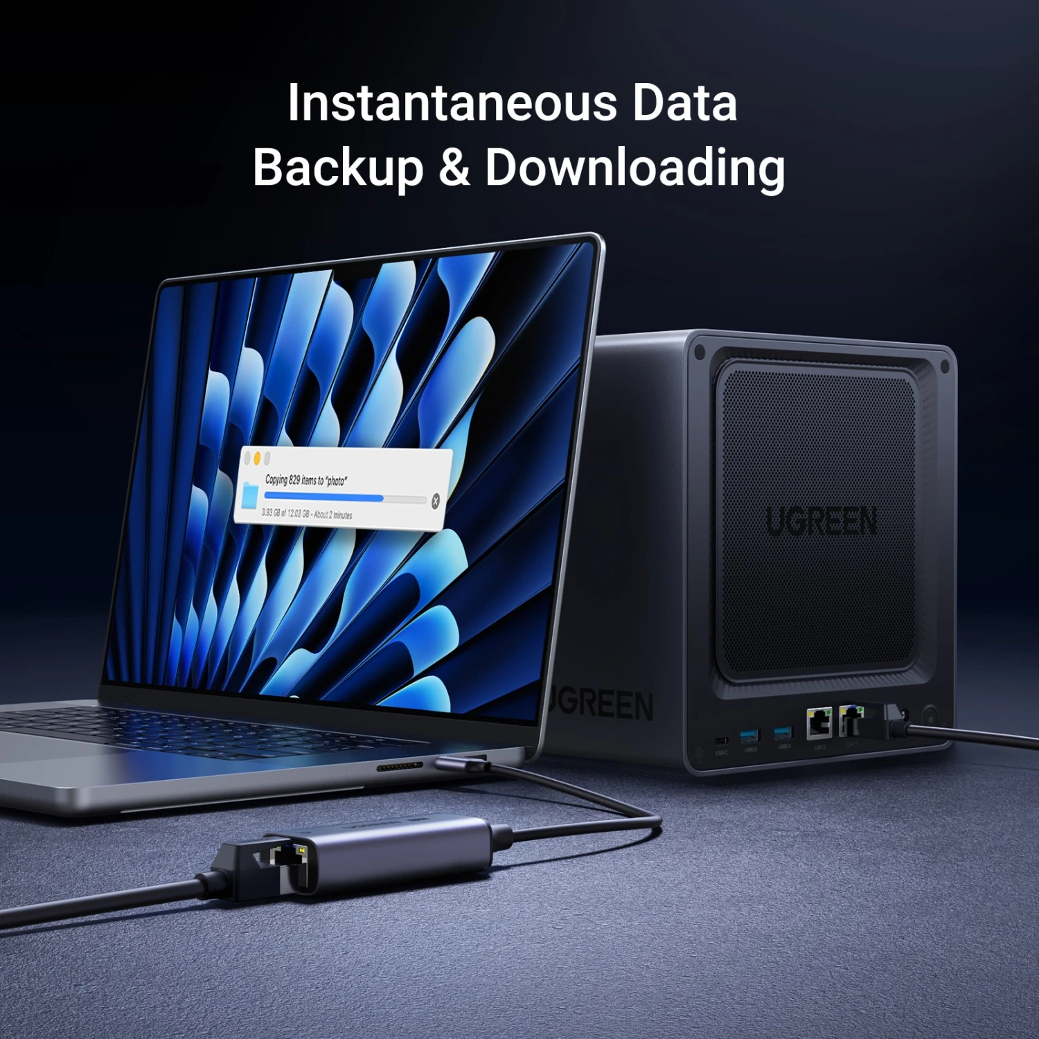 Ugreen Adapteris tinklo USB C 3.1 Gen1 - RJ45 2.5G Gigabit aprašymas - Prekės nuotrauka