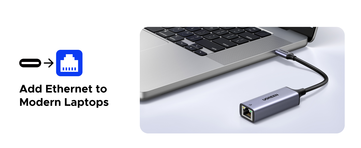 Ugreen Adapteris tinklo USB C 3.1 Gen1 - RJ45 Gigabit aprašymas - Prekės nuotrauka