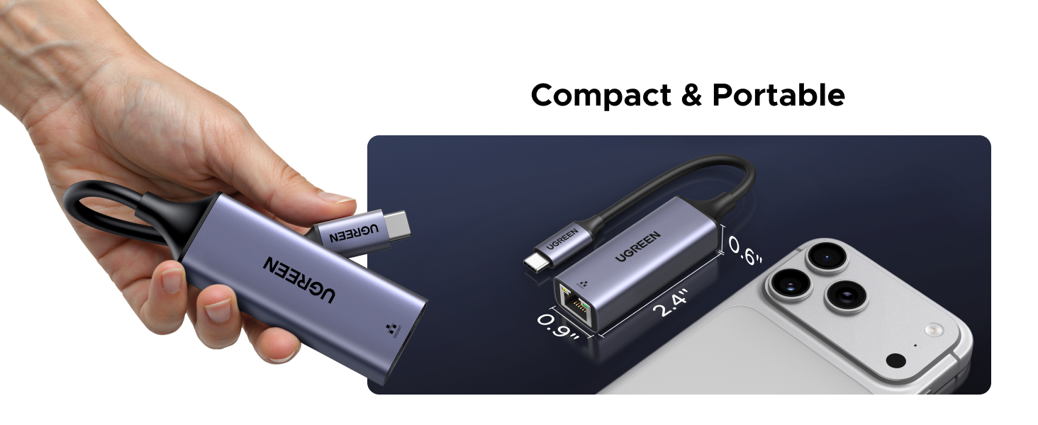 Ugreen Adapteris tinklo USB C 3.1 Gen1 - RJ45 Gigabit aprašymas - Prekės nuotrauka