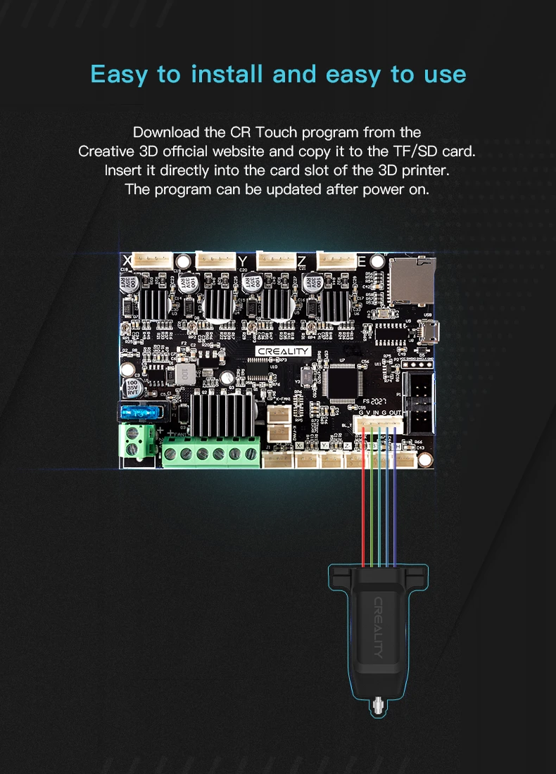 Automatinio aukščio jutiklis (CR Touch) spausdintuvams Ender-3/3V2/3Pro/3Max/5/5Pro CR-10 4001010026 CREALITY aprašymas - Prekės nuotrauka