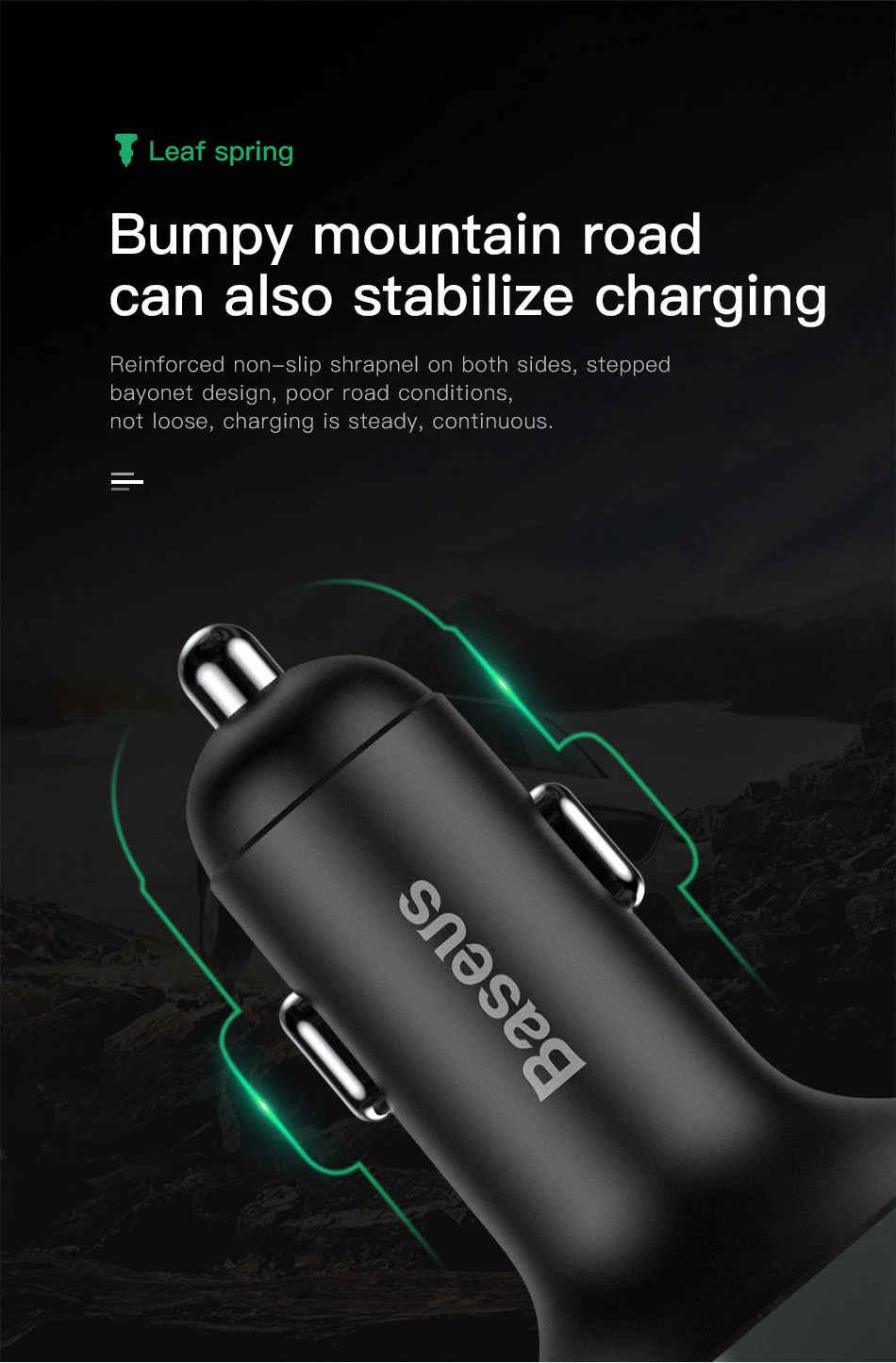 Baseus Automobilinis FM moduliatorius, įkroviklis su Bluetooth 12-24V 2xUSB 3.4A, juodas aprašymas - Prekės nuotrauka