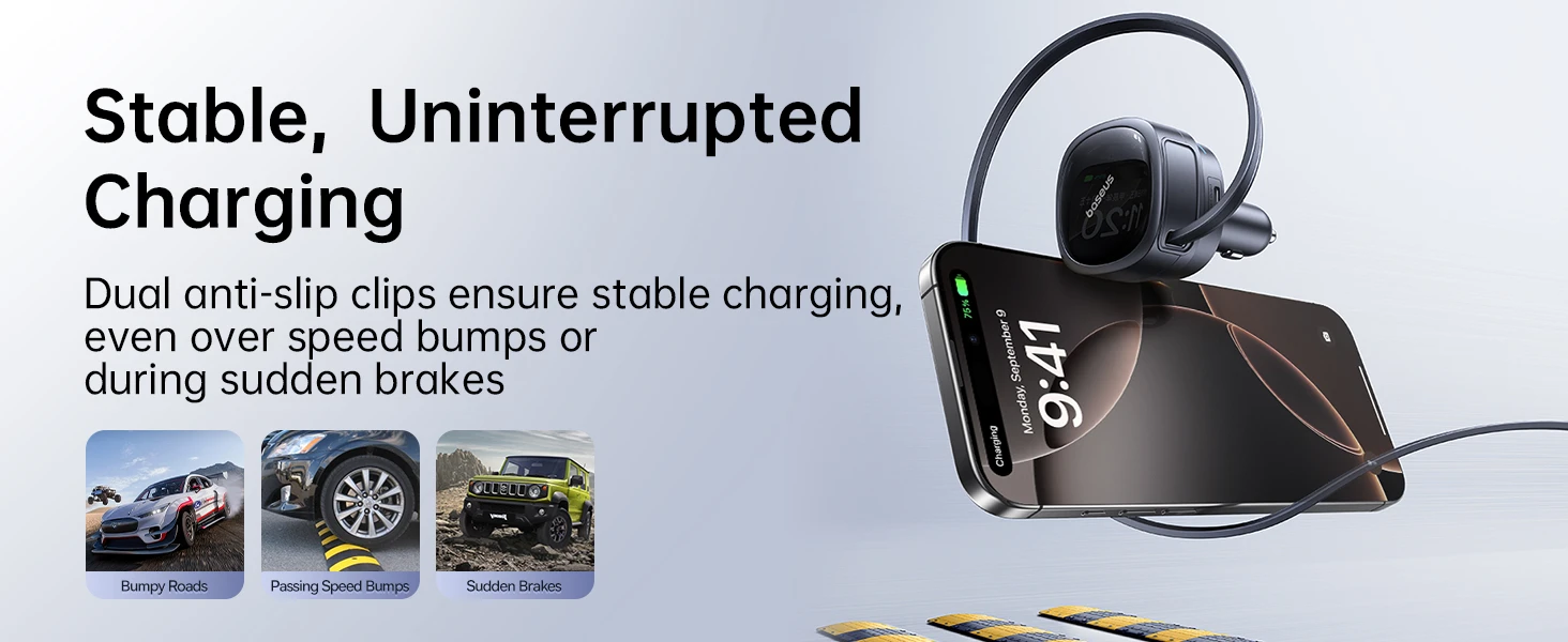 Baseus PrimeTrip VR1 60W USB-A USB-C ze zwijanym kablem USB-C - juoda aprašymas - Prekės nuotrauka