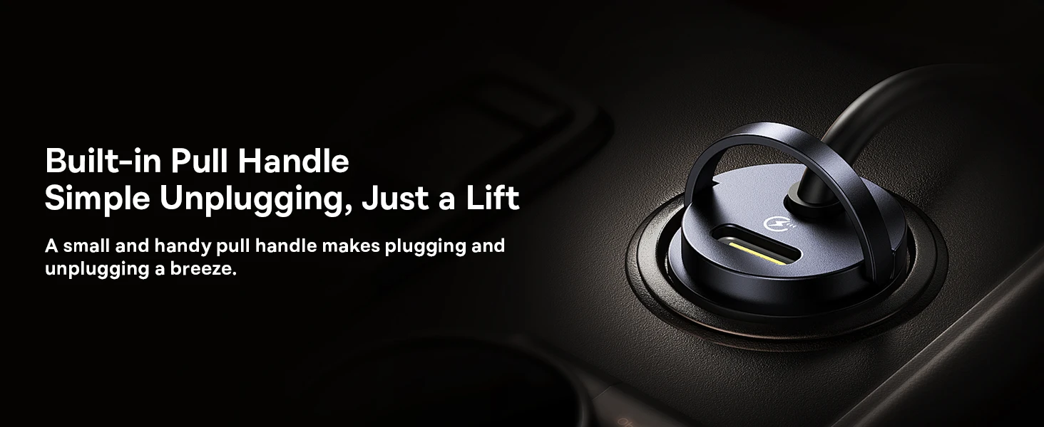 Baseus Automobilinis įkroviklis Tiny Star 30W 12-24V USB-C PD3.0 su integruotu USB-C kabeliu 30W 1.4m, juodas aprašymas - Prekės nuotrauka