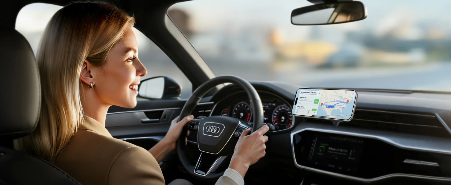 Ugreen Automobilinis magnetinis laikiklis MagFlow su belaidžiu Qi2 įkrovimu 25W, pilkas aprašymas - Prekės nuotrauka