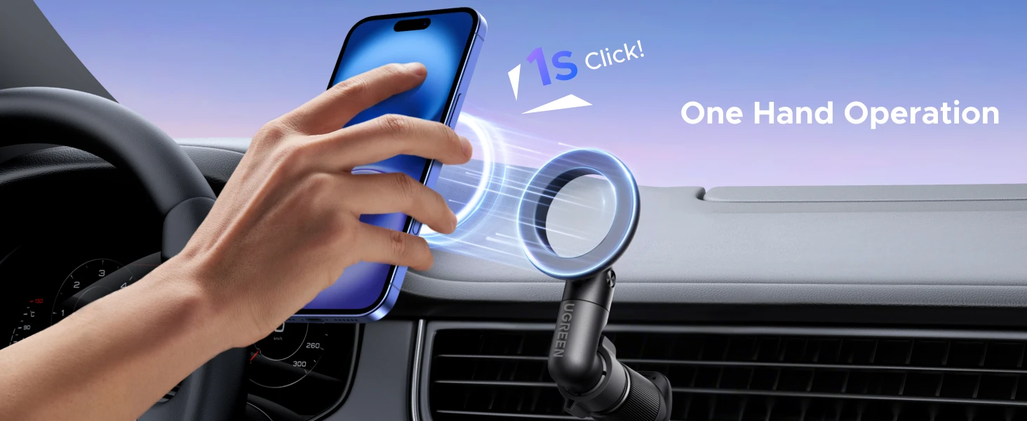 Ugreen Automobilinis magnetinis telefono laikiklis (į ventiliacijos groteles), juodas aprašymas - Prekės nuotrauka