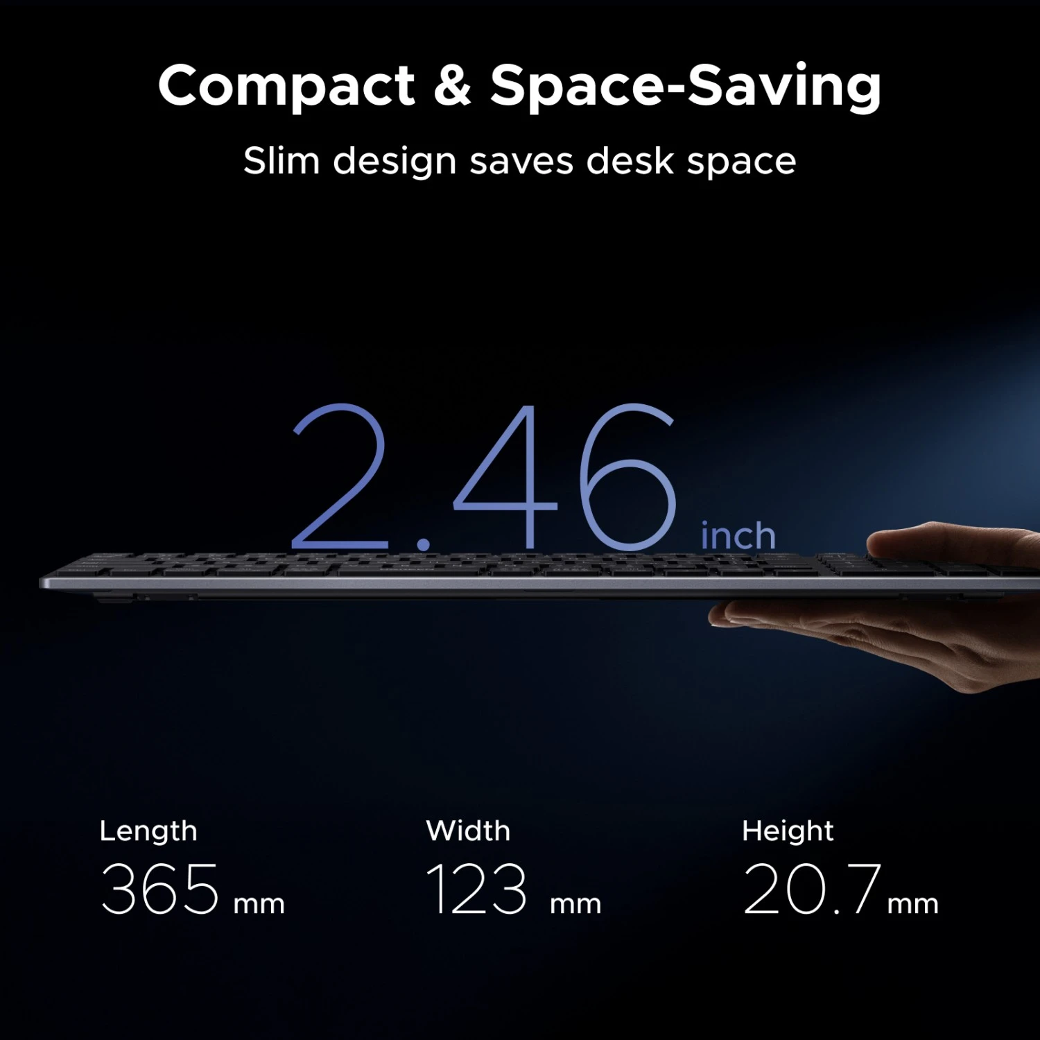 Ugreen Belaidė kompiuterio klaviatūra 2.4GHz / Bluetooth 5.4 įkraunama USB-C aprašymas - Prekės nuotrauka