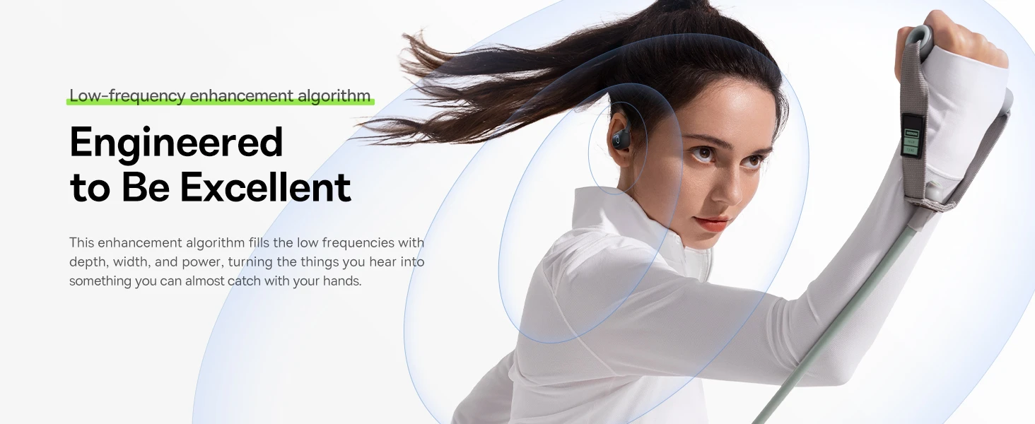 Baseus Belaidės Bluetooth 5.3 ausinės Eli Sport 1 su įkrovimo dėklu, juodos aprašymas - Prekės nuotrauka
