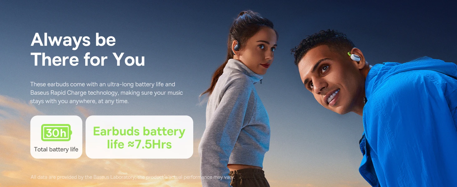 Baseus Belaidės Bluetooth 5.3 ausinės Eli Sport 1 su įkrovimo dėklu, juodos aprašymas - Prekės nuotrauka