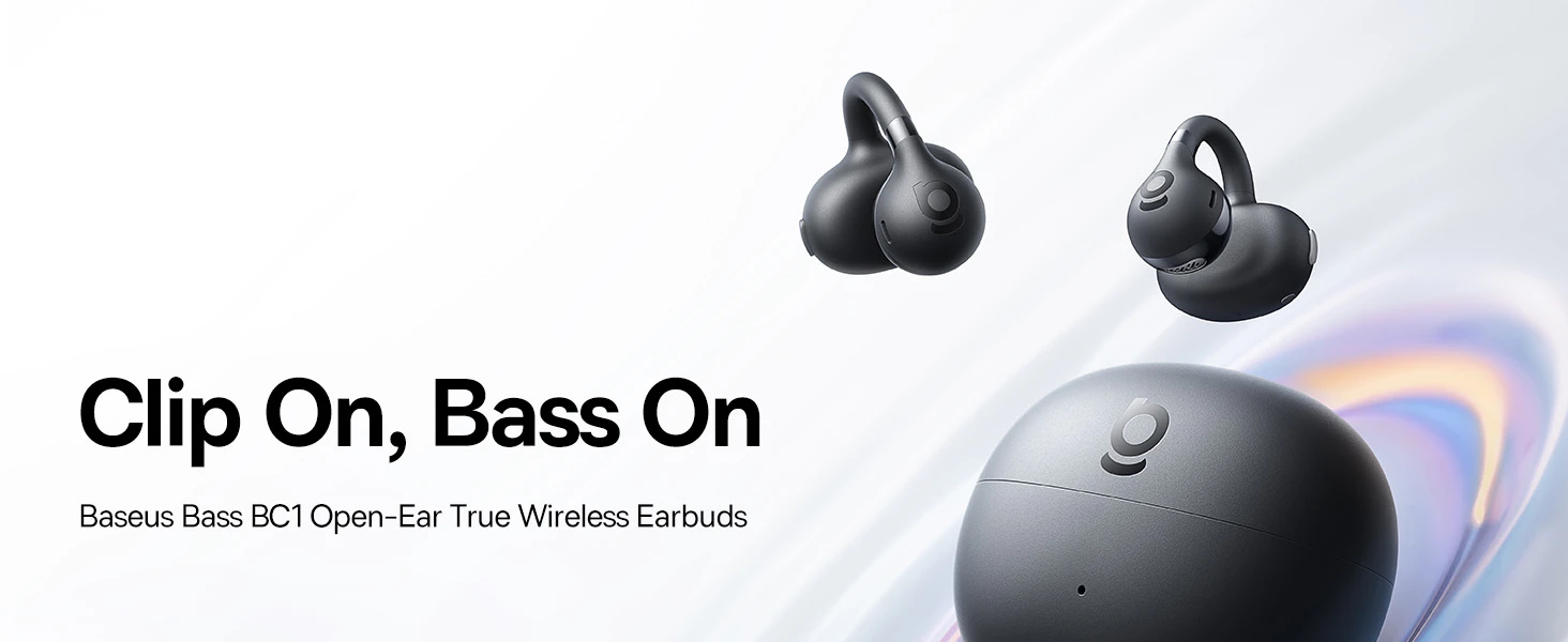 Baseus Belaidės Bluetooth 6.0 ausinės Bass BC1 su įkrovimo dėklu, juodos aprašymas - Prekės nuotrauka