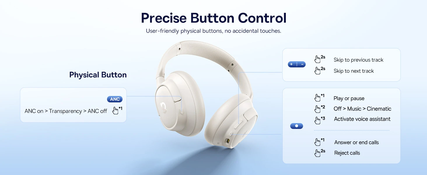 Baseus Belaidės Bluetooth 6.0 ausinės Bass BH1 NC su triukšmo slopinimu, baltos aprašymas - Prekės nuotrauka
