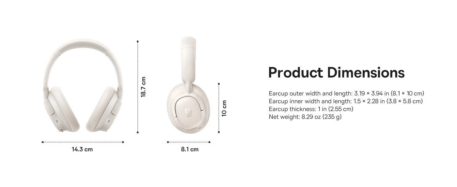 Baseus Belaidės Bluetooth 6.0 ausinės Bass BH1 NC su triukšmo slopinimu, juodos aprašymas - Prekės nuotrauka