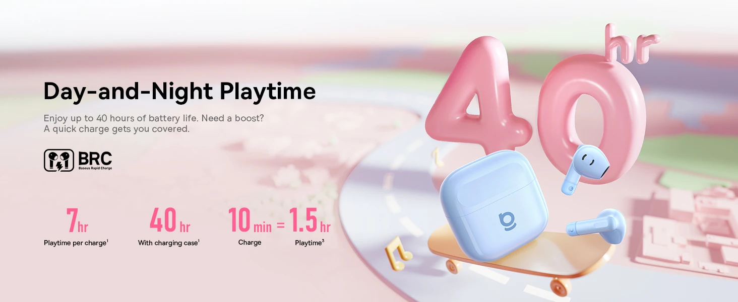 Baseus Belaidės Bluetooth 6.0 ausinės Bass BS2 Lite su įkrovimo dėklu, juodos aprašymas - Prekės nuotrauka