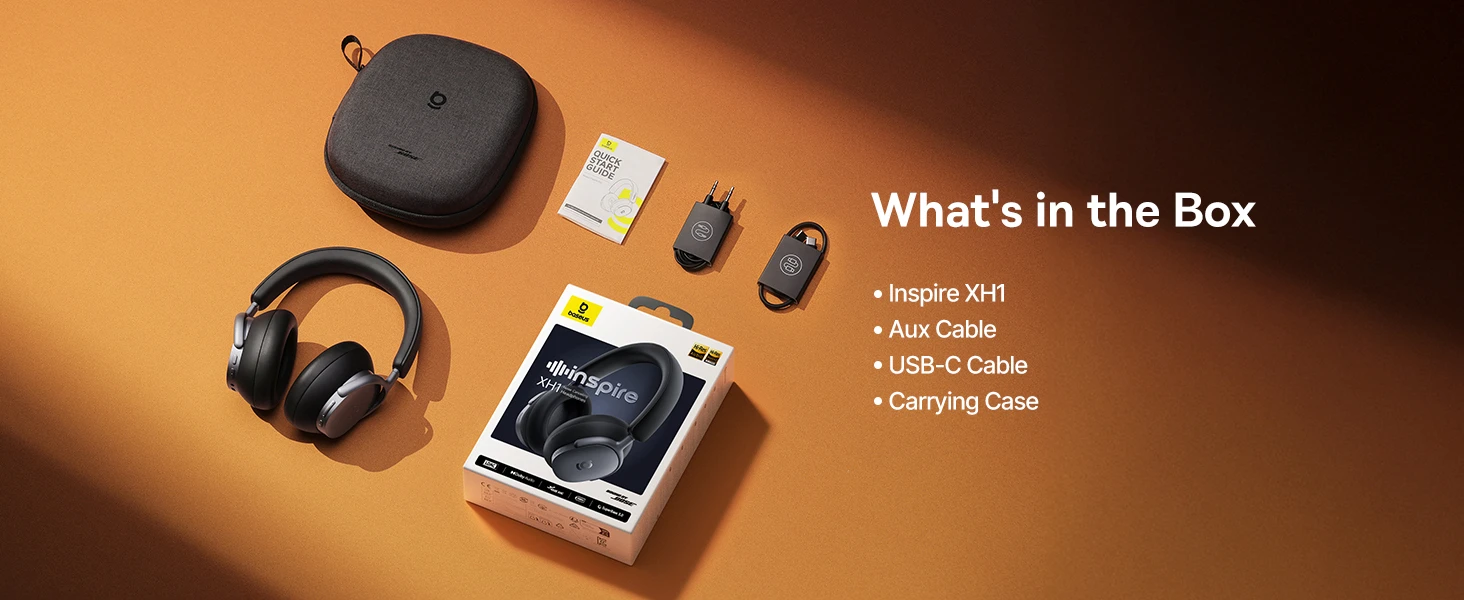 Ausinės Baseus Inspire XH1 Sound by Bose Juoda aprašymas - Prekės nuotrauka