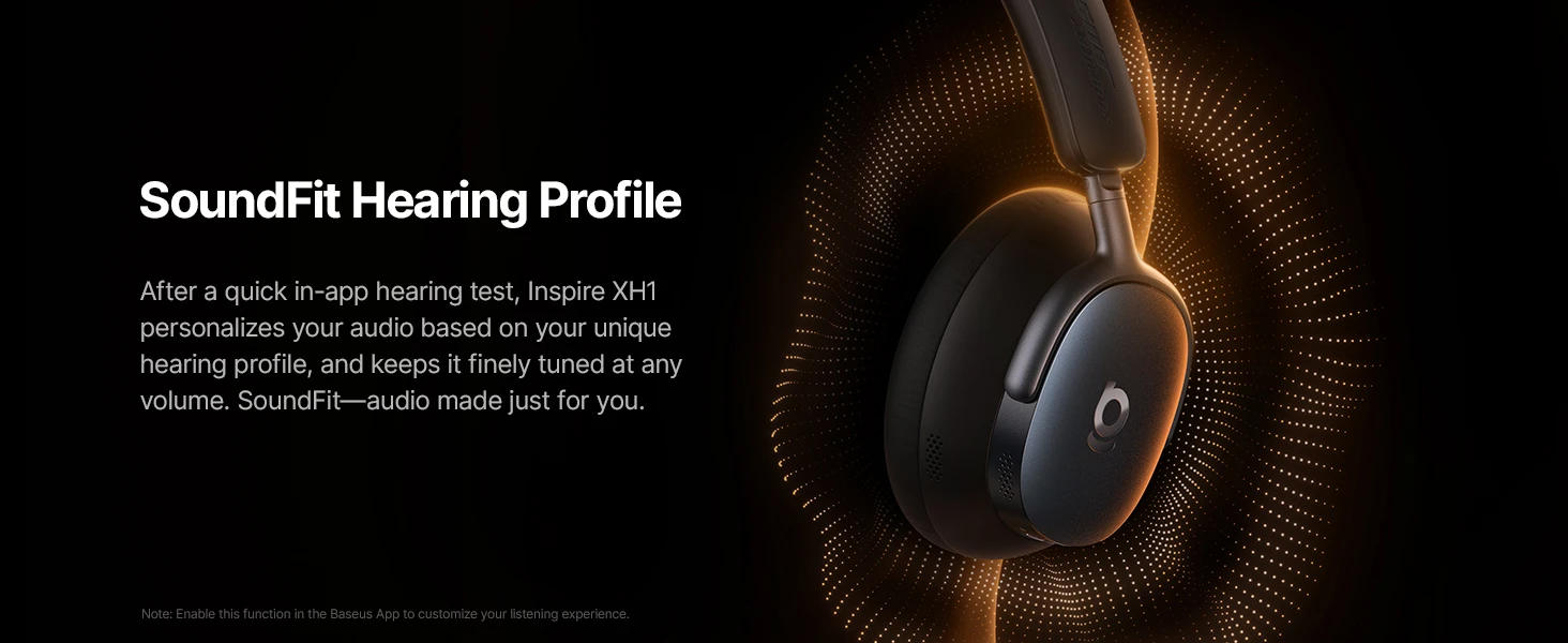 Ausinės Baseus Inspire XH1 Sound by Bose Juoda aprašymas - Prekės nuotrauka