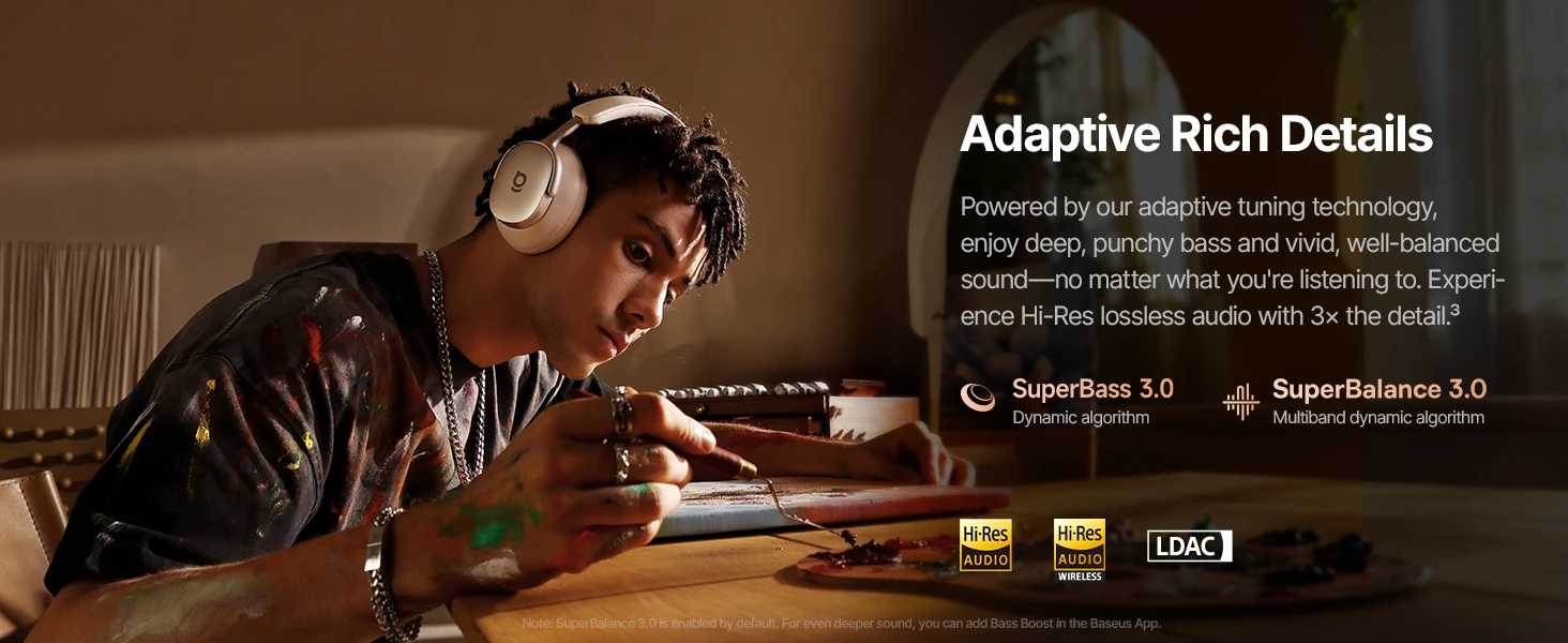 Ausinės Baseus Inspire XH1 Sound by Bose Droga Mleczna aprašymas - Prekės nuotrauka