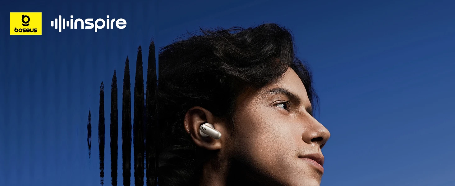 Baseus Belaidės Bluetooth 6.1 ausinės Inspire XP1 su įkrovimo dėklu ir triukšmo slopinimu, baltos aprašymas - Prekės nuotrauka