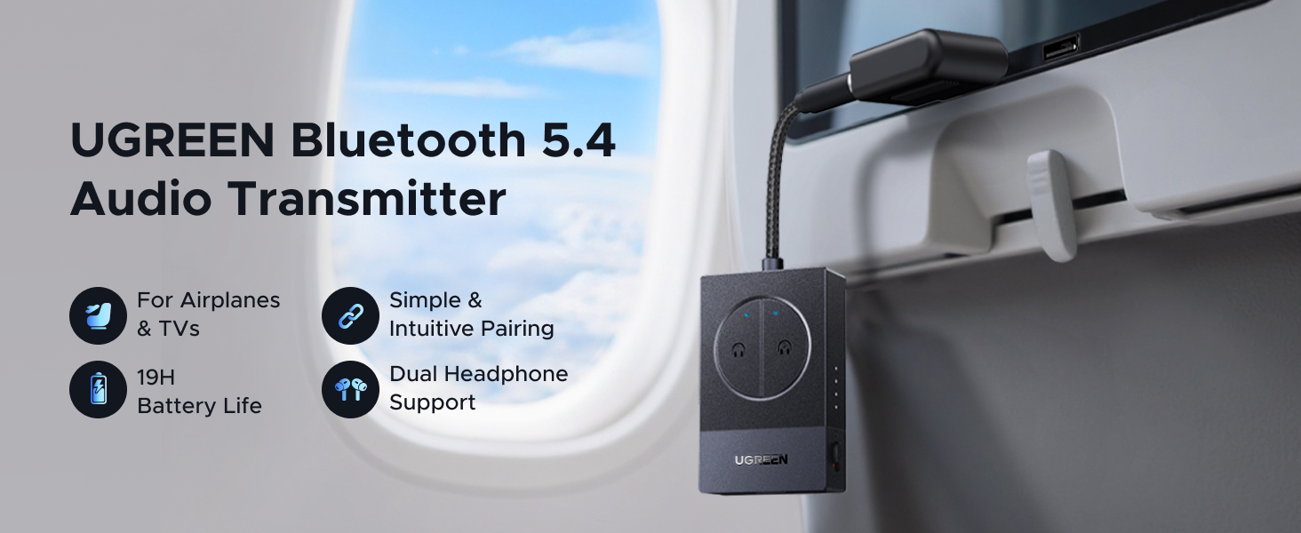 Siųstuvas Ugreen BT305 Bluetooth 5.4 - juodas aprašymas - Prekės nuotrauka