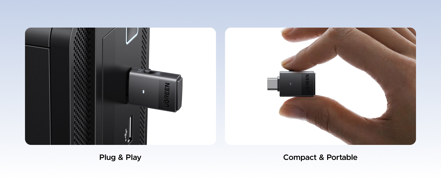 Ugreen Belaidis Bluetooth 6.0 aptX garso adapteris USB-C suderinamas su PS5, Nintendo Switch aprašymas - Prekės nuotrauka