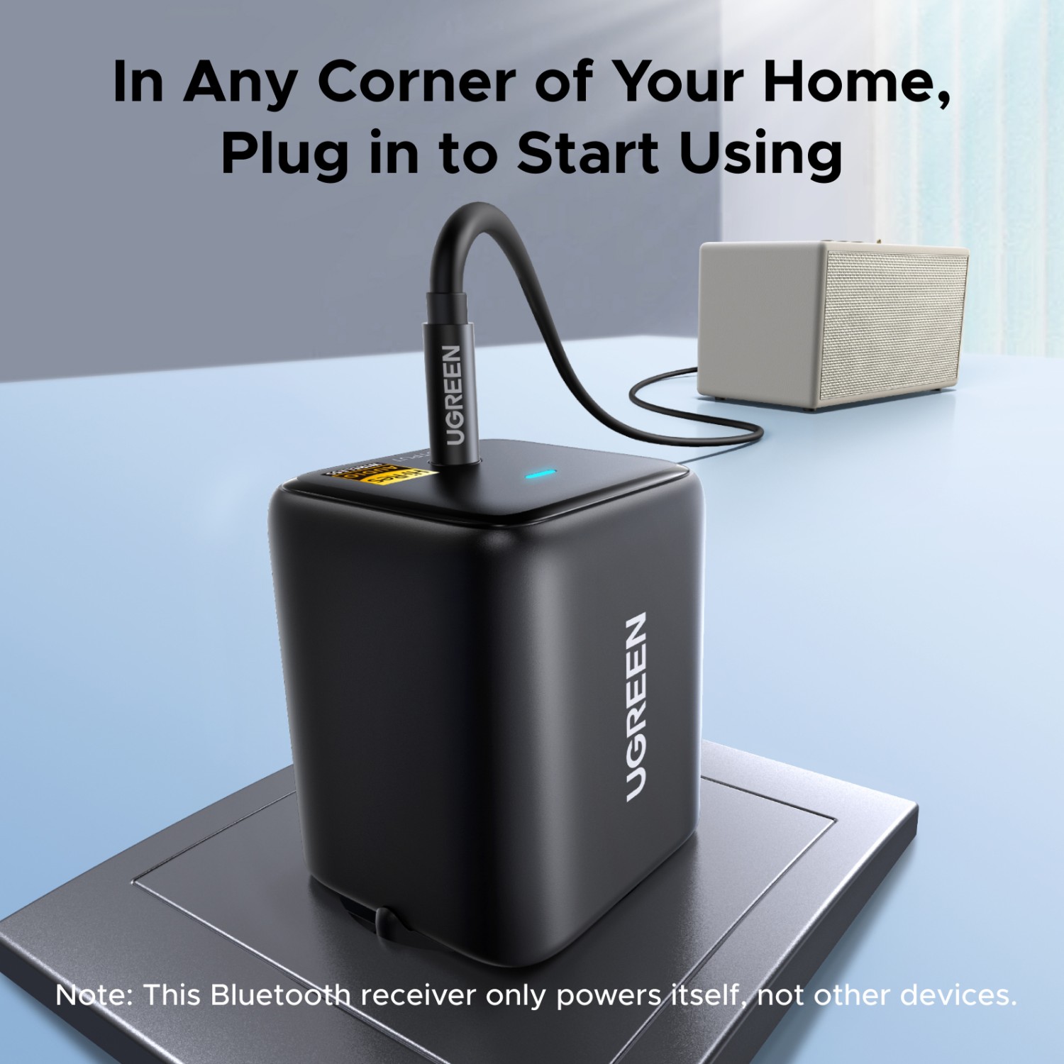 Ugreen Belaidis Bluetooth 6.0 LDAC garso imtuvas su 3.5mm (AUX) jungtimi aprašymas - Prekės nuotrauka