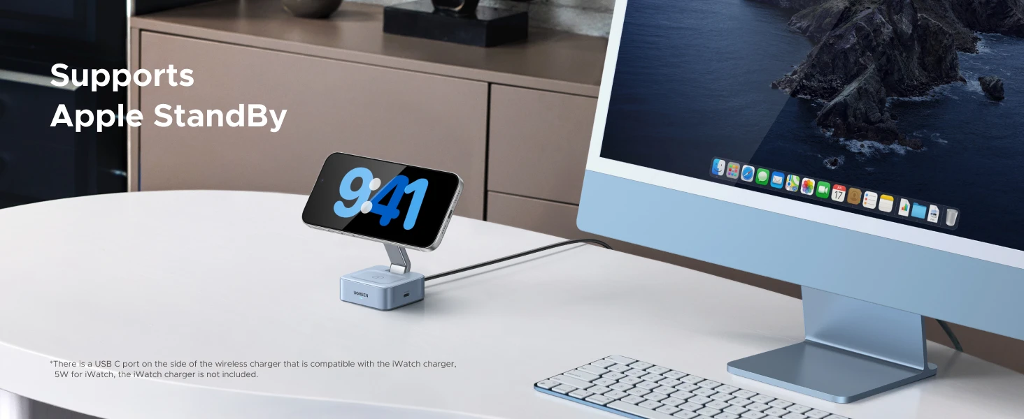 Ugreen Belaidis magnetinis įkroviklis MagFlow Qi2 Apple įrenginiams 25W aprašymas - Prekės nuotrauka