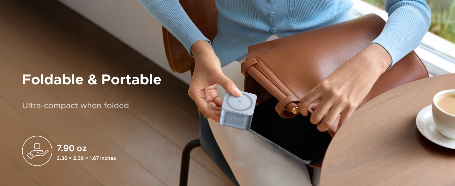 Ugreen Belaidis magnetinis įkroviklis MagFlow Qi2 Apple įrenginiams 25W aprašymas - Prekės nuotrauka