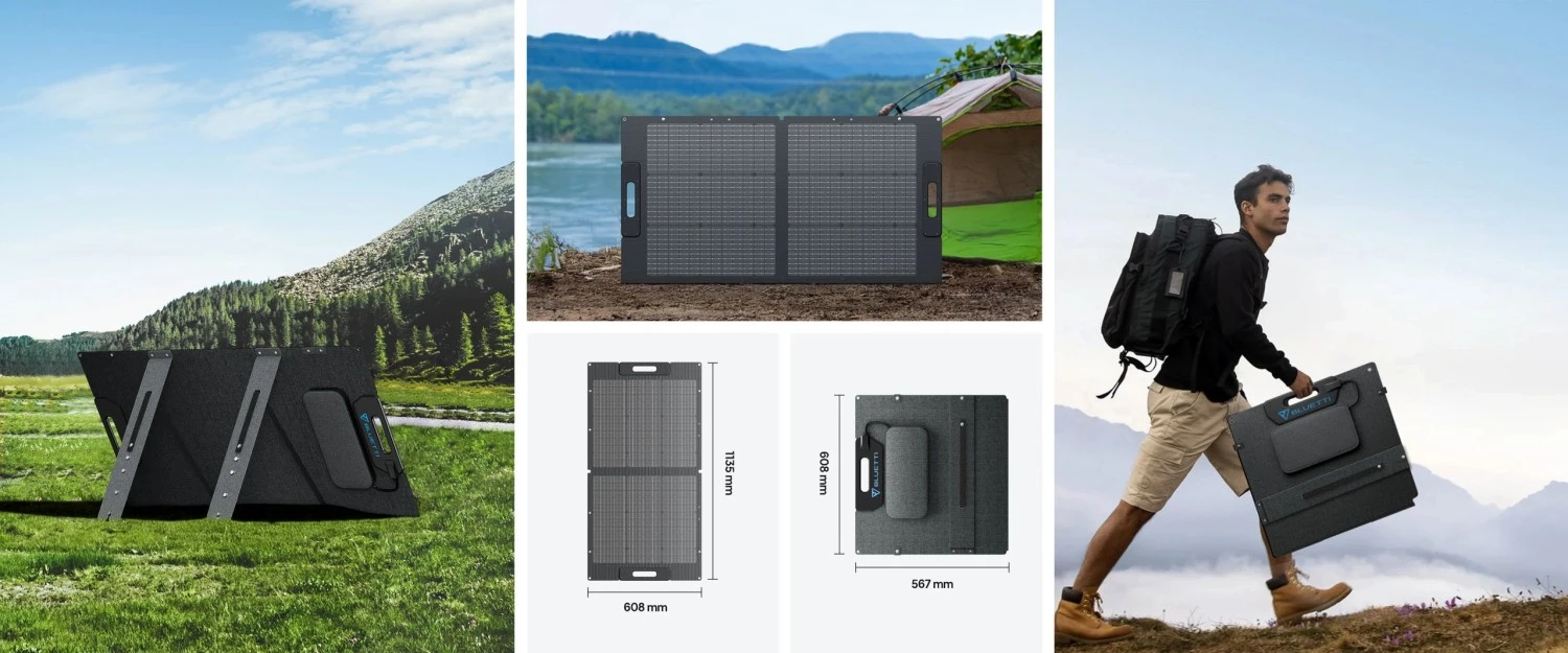 BLUETTI 100W sulankstoma saulės panelė su MC4 jungtimis aprašymas - Prekės nuotrauka