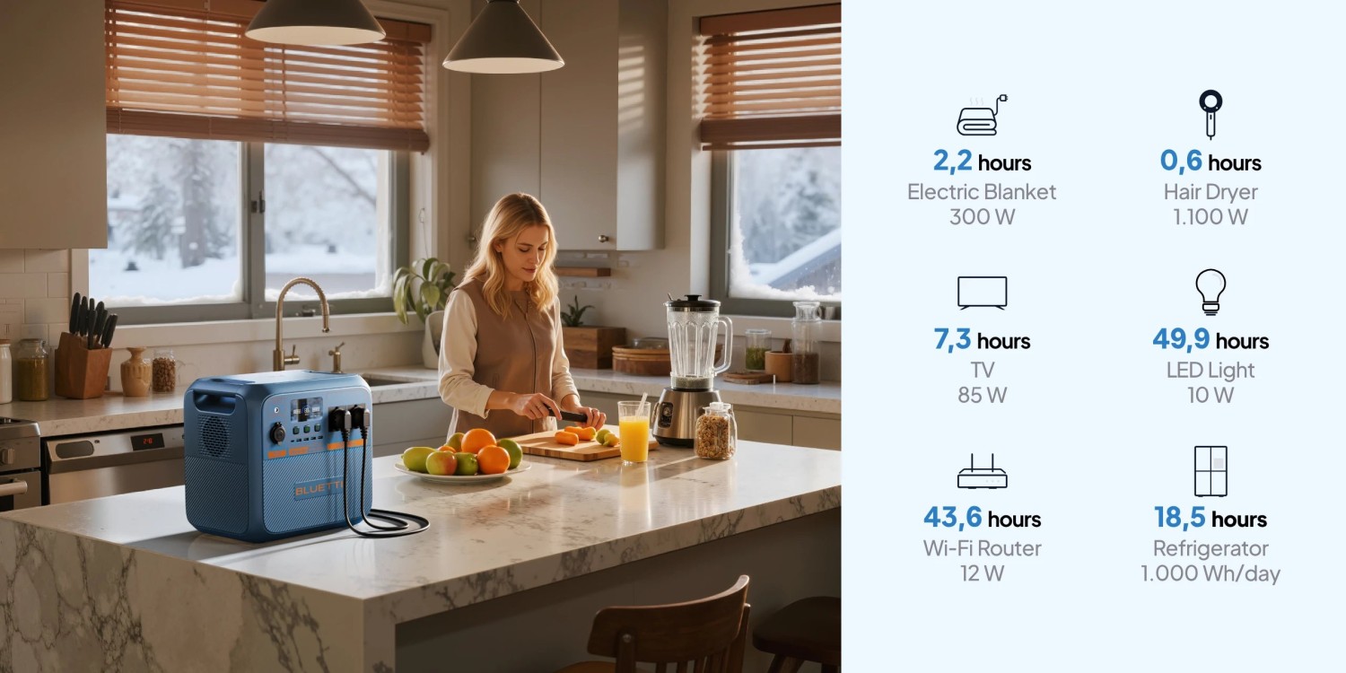 BLUETTI Kilnojama energijos stotelė | 1500W 900Wh Natrio jonų (Sodium-Ion) aprašymas - Prekės nuotrauka