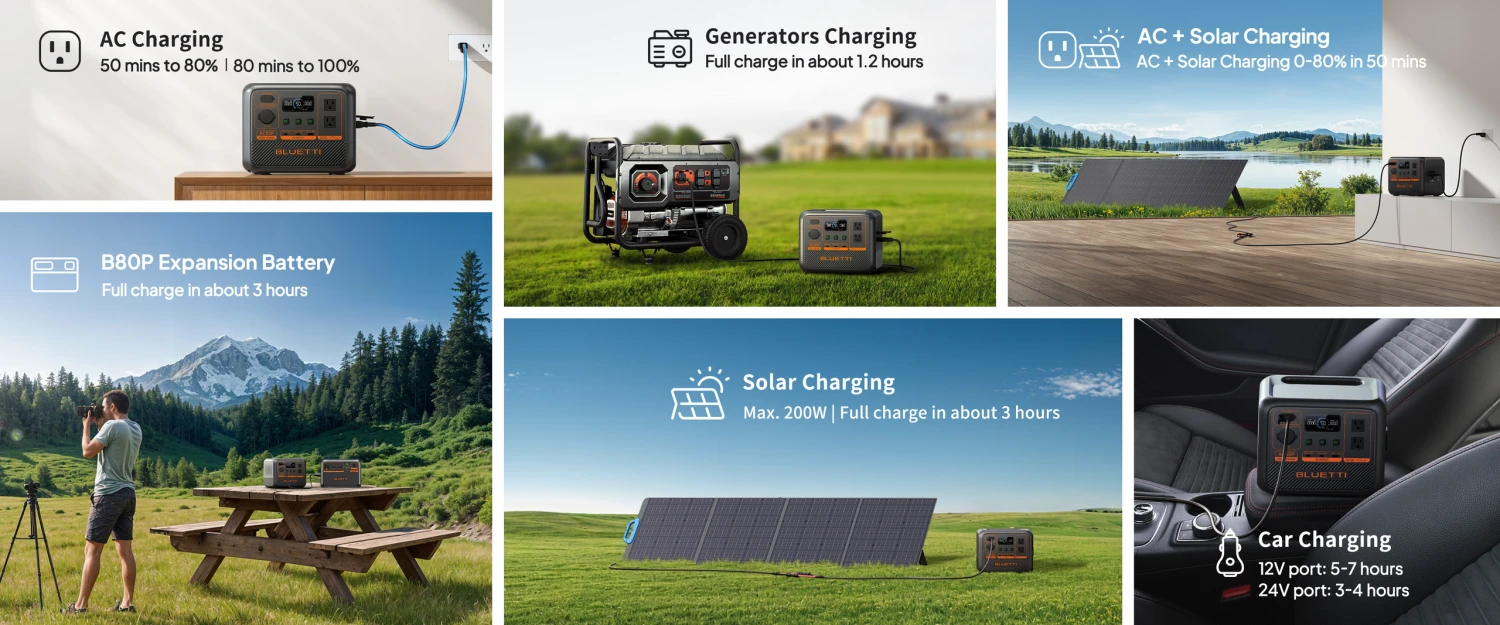BLUETTI Kilnojama energijos stotelė 700W 504Wh LiFePO4 aprašymas - Prekės nuotrauka