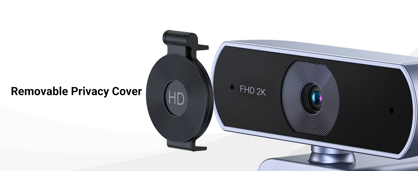 Ugreen Internetinė USB kamera FHD 2K@30FPS su triukšmą slopinančiu mikrofonu, privatumo dangteliu aprašymas - Prekės nuotrauka