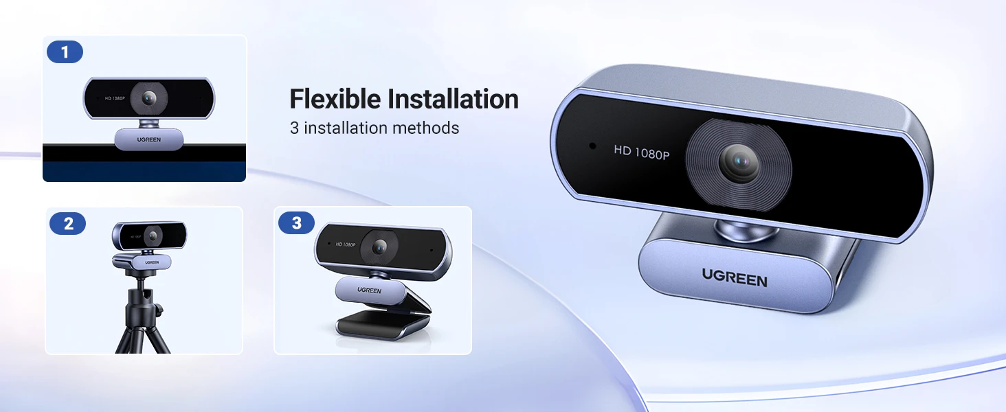 Ugreen Internetinė USB kamera HD 1080p su mikrofonu aprašymas - Prekės nuotrauka
