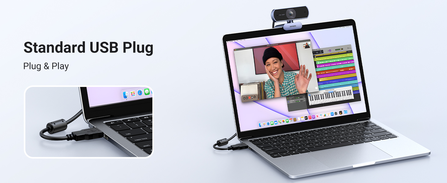 Ugreen Internetinė USB kamera HD 1080P@30FPS su mikrofonu aprašymas - Prekės nuotrauka
