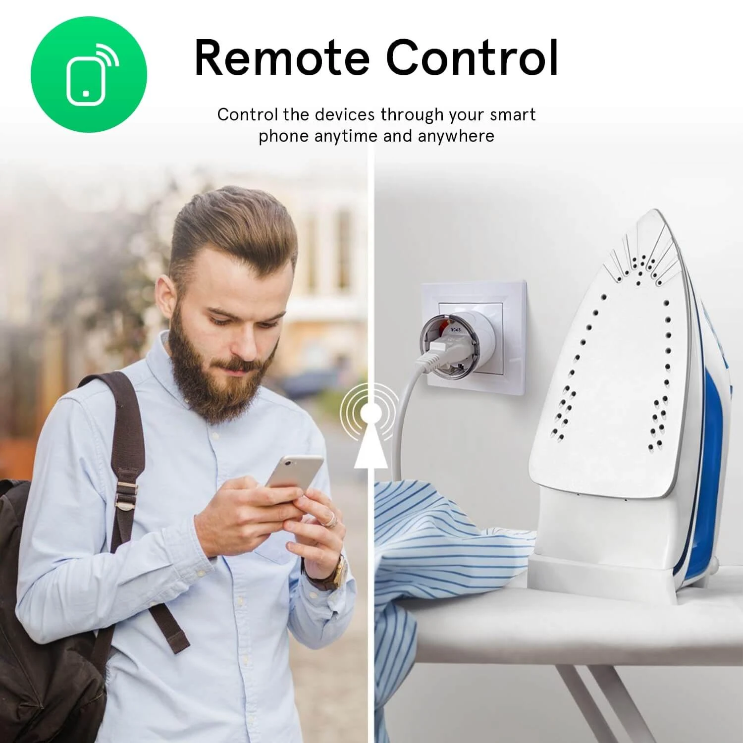 Išmanioji Wi-Fi rozetė A1, 3450W 16A, su energijos matavimu, TUYA / Smart Life, NOUS aprašymas - Prekės nuotrauka