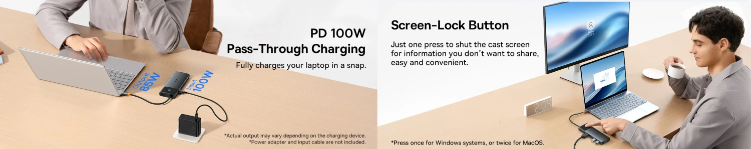 Jungčių stotelė / adapteris USB C kištukas - 1in10 2xHDMI RJ45 SD/TF USB3 BASEUS aprašymas - Prekės nuotrauka