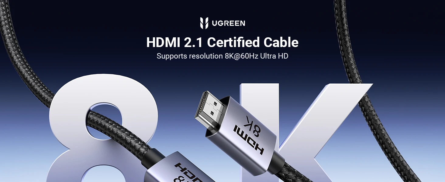 Kabelis HDMI-HDMI kištukai 10m (HDMI 2.1 8K@60Hz 48Gbps) juodas HD171 UGREEN aprašymas - Prekės nuotrauka