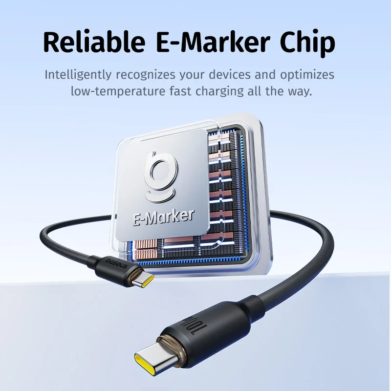 Kabelis USB C - USB C 1m 100W magnetinis, porėto silikono izoliacija, juodas BASEUS aprašymas - Prekės nuotrauka