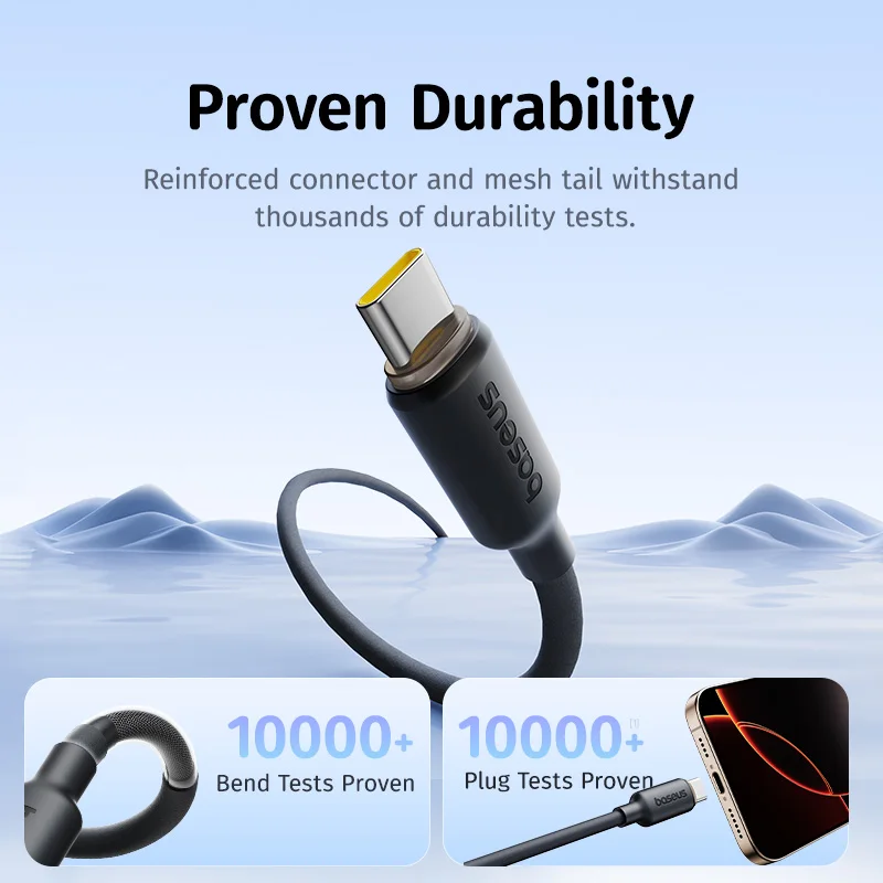 Kabelis USB C - USB C 1m 100W magnetinis, porėto silikono izoliacija, juodas BASEUS aprašymas - Prekės nuotrauka