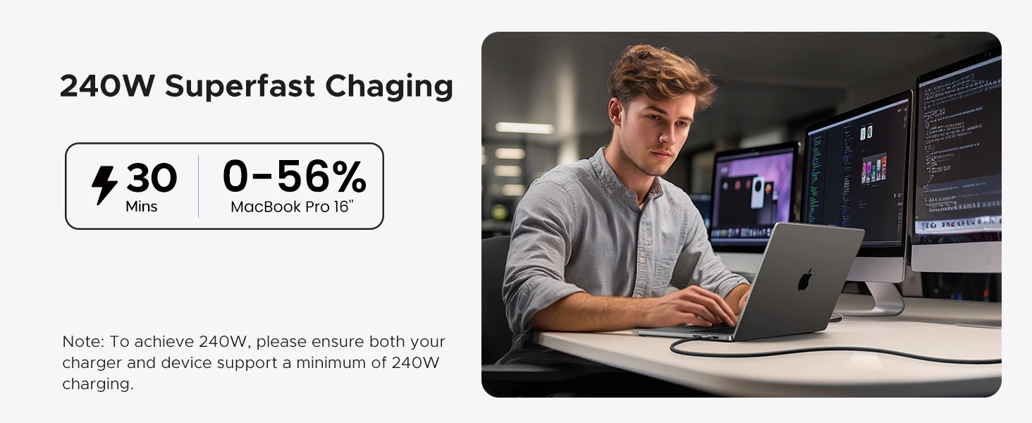 Kabelis USB C - USB C 1m USB4 240W 80Gbit/s 16K@60Hz Thunderbolt 4 suderinamas L706 UGREEN aprašymas - Prekės nuotrauka