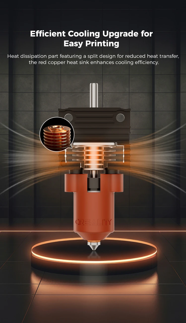 Kaitintuvo komplektas (hotend) K1, K1C bei K1Max spausdintuvams patobulintas, tinkamas naudoti su quick-swap 