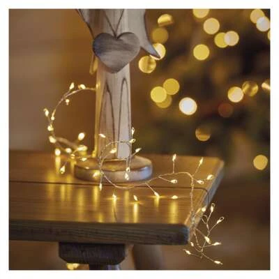 LED girlianda NANO, 4.5Vac (3xAA), 2.4m, 100 x LED, šaltai balta, su laikmačiu, EMOS aprašymas - Prekės nuotrauka