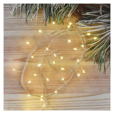LED girlianda NANO, 4.5Vac (3xAA), 2.4m, 100 x LED, šiltai balta, su laikmačiu, EMOS aprašymas - Prekės nuotrauka