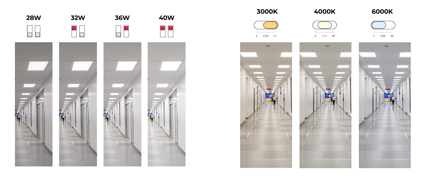 Lubinis šviestuvas Led Line Prime LED panelė 60x60cm 28/32/36/40W, 4800lm, CCT (3K/4K/6K) UGR<19 keičiamos galios ir spalvos aprašymas - Prekės nuotrauka