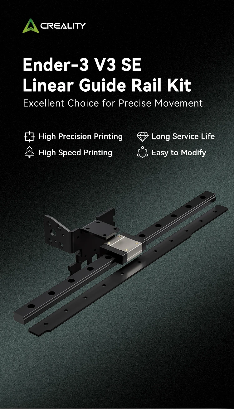 Linijinio bėgelio komplektas skirtas Ender-3V3SE 3D spausdintuvo X ašiai CREALITY aprašymas - Prekės nuotrauka