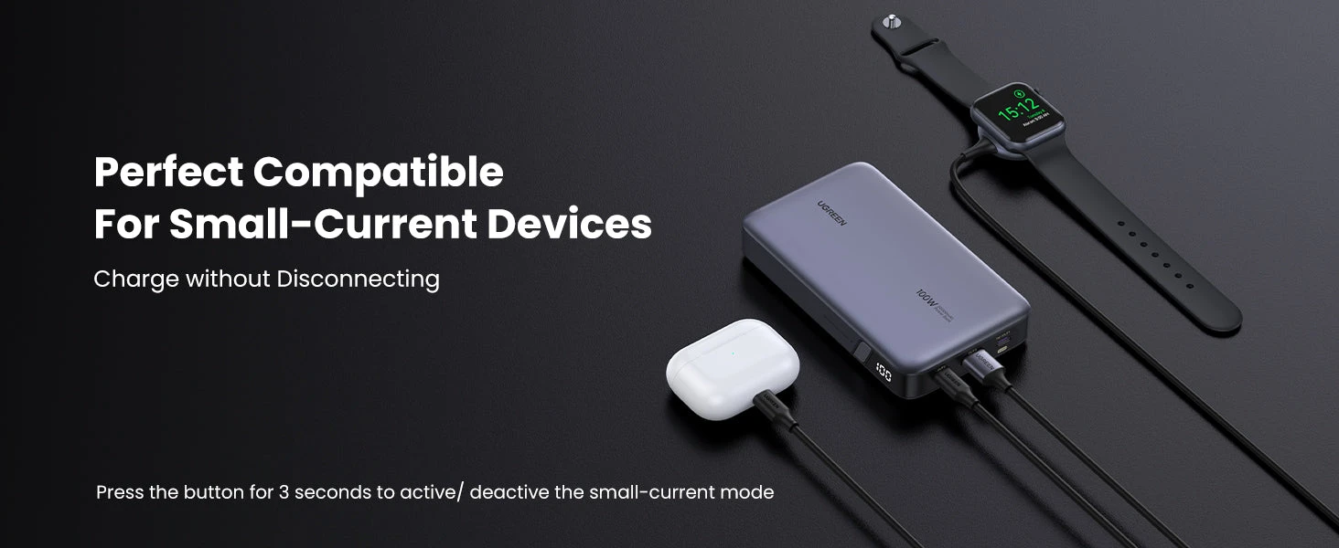 Nešiojamas įkroviklis UGREEN Nexode Power Bank 20000mAh 100W (su laidu) aprašymas - Prekės nuotrauka