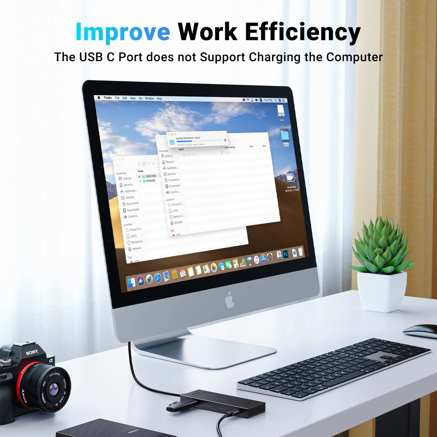 Ugreen Šakotuvas USB-C 4 prievadų (USB-C 3.2 Gen2) 30cm, juodas aprašymas - Prekės nuotrauka