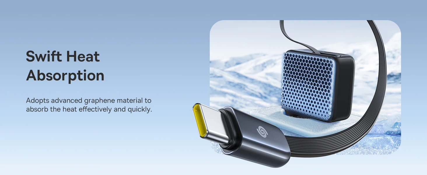 Baseus EnerCore CJ11 100W su portami USB-A oraz USB-C i ze zwijanym kablem USB-C - juoda aprašymas - Prekės nuotrauka