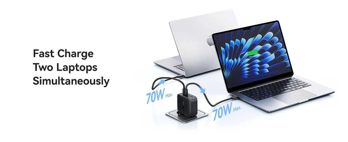 Baseus Sieninis įkroviklis EnerFill FH11 140W USB-A + 3xUSB-C QC PD3.1, juodas aprašymas - Prekės nuotrauka