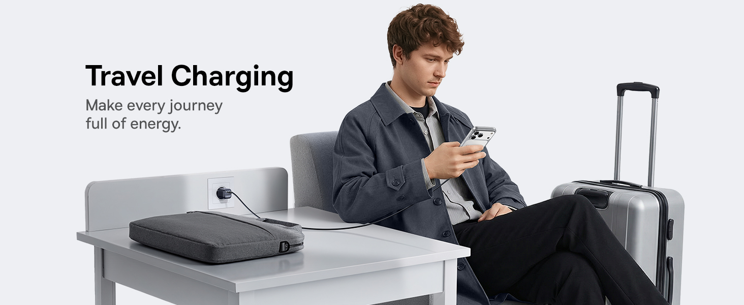 Baseus Sieninis įkroviklis EnerFill FN22 45W USB-C QC PD, baltas aprašymas - Prekės nuotrauka