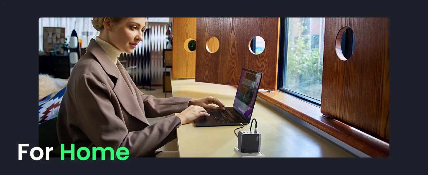 Ugreen Nexode S 140W, GaN, 3x USB-C + USB (pilka) aprašymas - Prekės nuotrauka